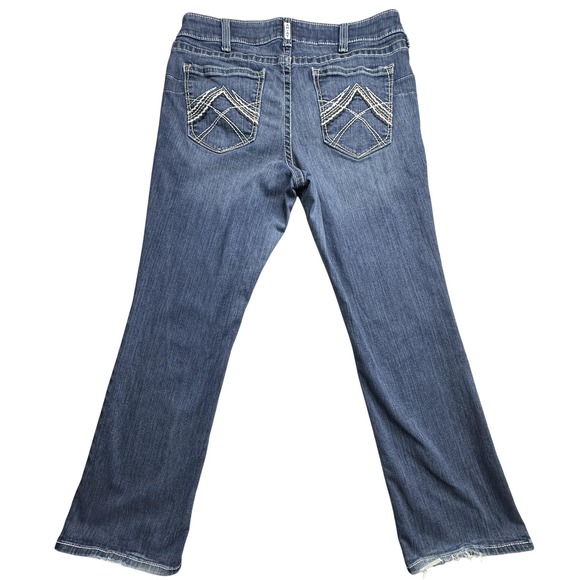 Ariat REAL Jeans Womens 34L Bootcut Stretch Denim Embroidered Pockets Western - Picture 1 of 13